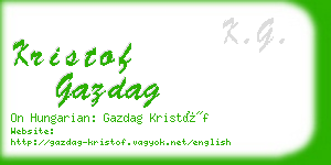 kristof gazdag business card